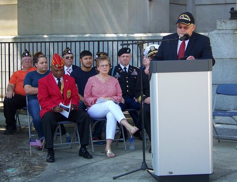 Tony Braswell, Chairman of the Johnston County Board of Commissioners, a US Army and Vietnam Veteran, reads a proclamation adopted by the Board recognizing the recent 40th Anniversary of the ending of the Vietnam War.