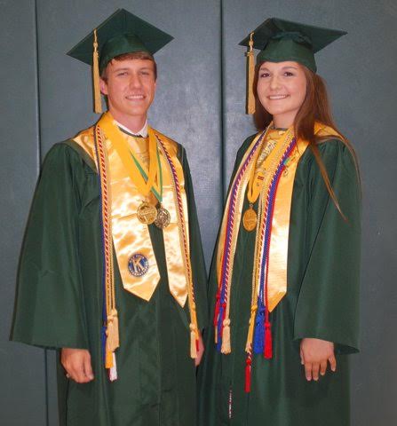 South Johnston Salutatorian Evan Parker and Valedictorian Carissa Margaret Womble.