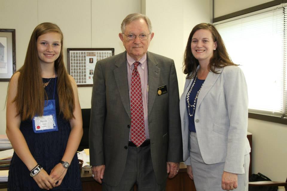 L to R: Nicole Worth with NC Representative J. H. Langdon and Extension Agent Lori McBryde