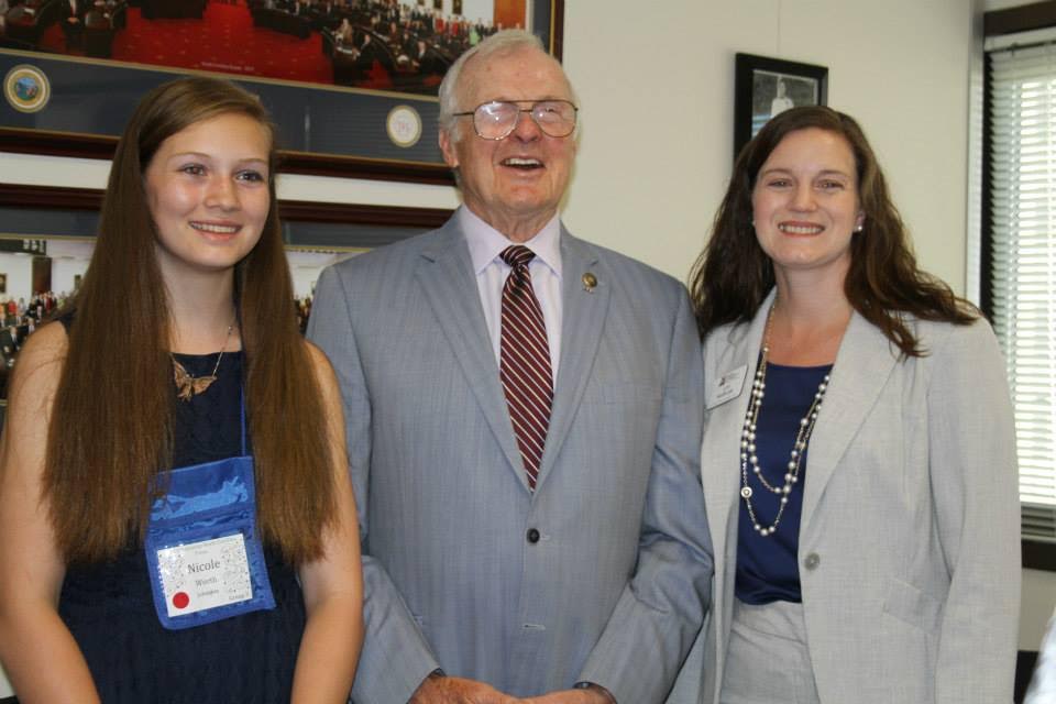 L to R: Nicole Worth with NC Senator Ronald Rabin and Extension Agent Lori McBryde