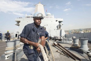 Boatswain's Mate Seaman Derrick Elliott, from Bunnlevel, NC,