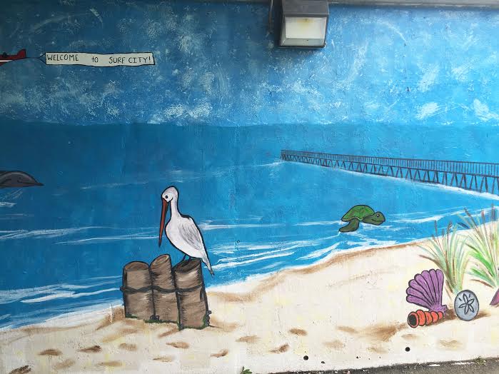 This photo shows the mural after Smithfield public works crews spent several hours cleaning and repairing the damage.