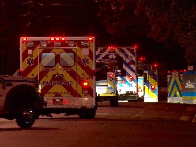 An ambulance strike team consisting of 7 ambulances from 6 counties including Johnston County EMS departed Saturday night for Bladen County for possibly deployment. The ambulances and their paramedic crews returned Monday night. Photo by John Payne