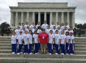Princeton Elementary School students who performed in the 27th Annual America sings Festival in Washington, D.C. (Front Row from left): Emily Bare, Aidan Strickland, Madison Edwards, Ansley Parker, Kali Santos, music Hollie Heller, Jillian Malham, Alexis Reliford, Larah Gurley, Sandy Rodriguez, Brittney Sisson. (Second Row) AJ Moore, Jordyn Luchtman, Ashley Pollard, Kelsey Woodring, Nia Crawford, Gracie Snipes, Michaela Radford, Kayla Weaver, Emily Peterson, Mikalah Dale. (Back Row) Ricky Hernandez, Sierra King, Haylie Heller, Sydney Norris, RJ Heller, Amber Fox, Mackenzie Larsen, Autumn Autry, and Jessica Malagon-Meza.
