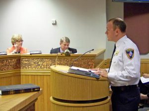 Johnston County EMS Division Chief Josh Holloman discusses a new state grant with County Commissioners on June 6th that will fund improved services for mental health patients. JoCoReport.com