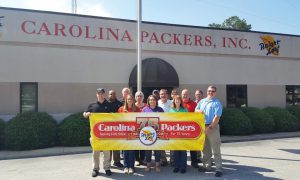 (Left to right) Back row: Randy Egland, (IT Manager), Charlie Oats (Operations Manager), Lisa Beasley (Order Processing), Donnie Moore (HACCP Coordinator). Middle Row: Chris Moore (Assistant Plant Manager), Elaine Byrd (Office Manager), Jimmy Butler (Sales Manager), Johnny Hayes (Plant Manager). Front Row: Kurt Byrd (Accounting Manager), Sharon Holloman (Accounts Payable), Elizabeth Ennis (Accounts Receivable), Delcie Crumpler (Receptionist), Kent Denning (President/General Manager).